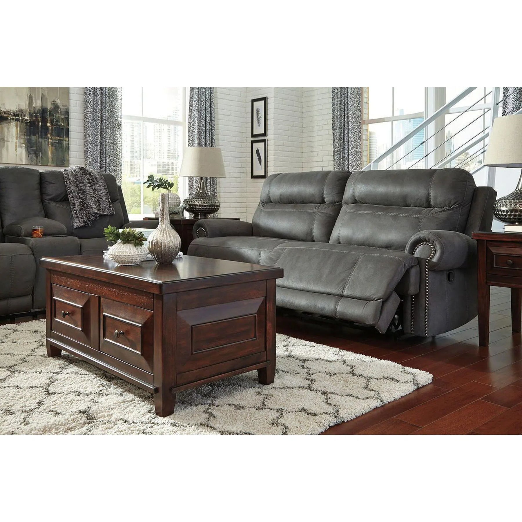 Austere gray by ashley online 3840181 reclining sofa