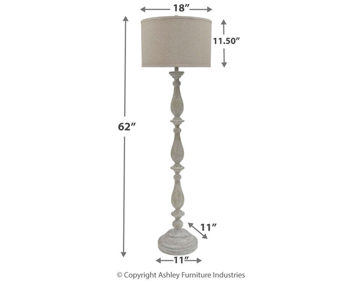 Bernadate - Whitewash - Poly Floor Lamp