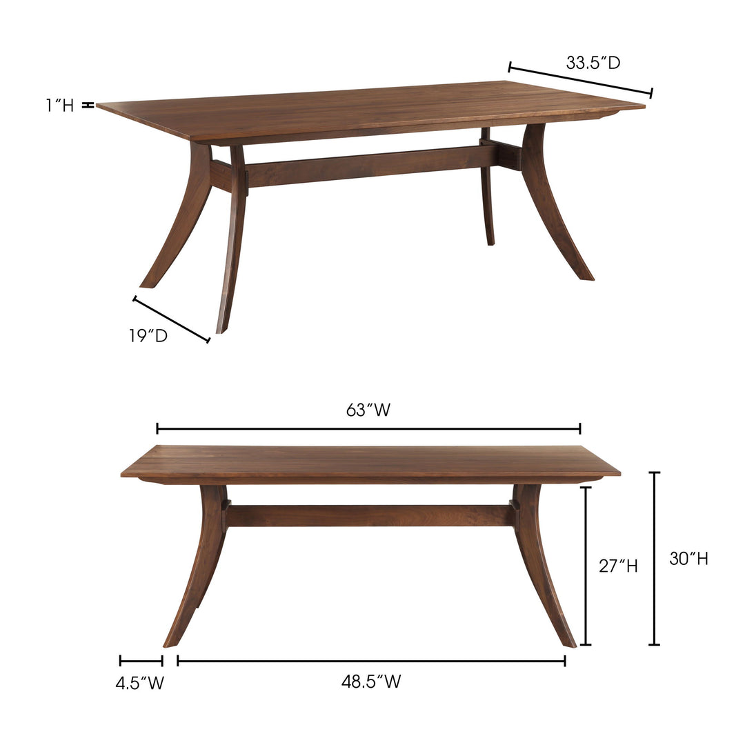 Florence - Rectangular Dining Table Small - Walnut