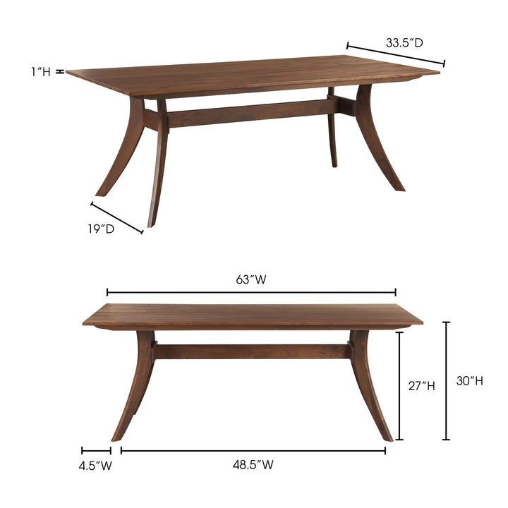 Florence - Rectangular Dining Table Small - Walnut