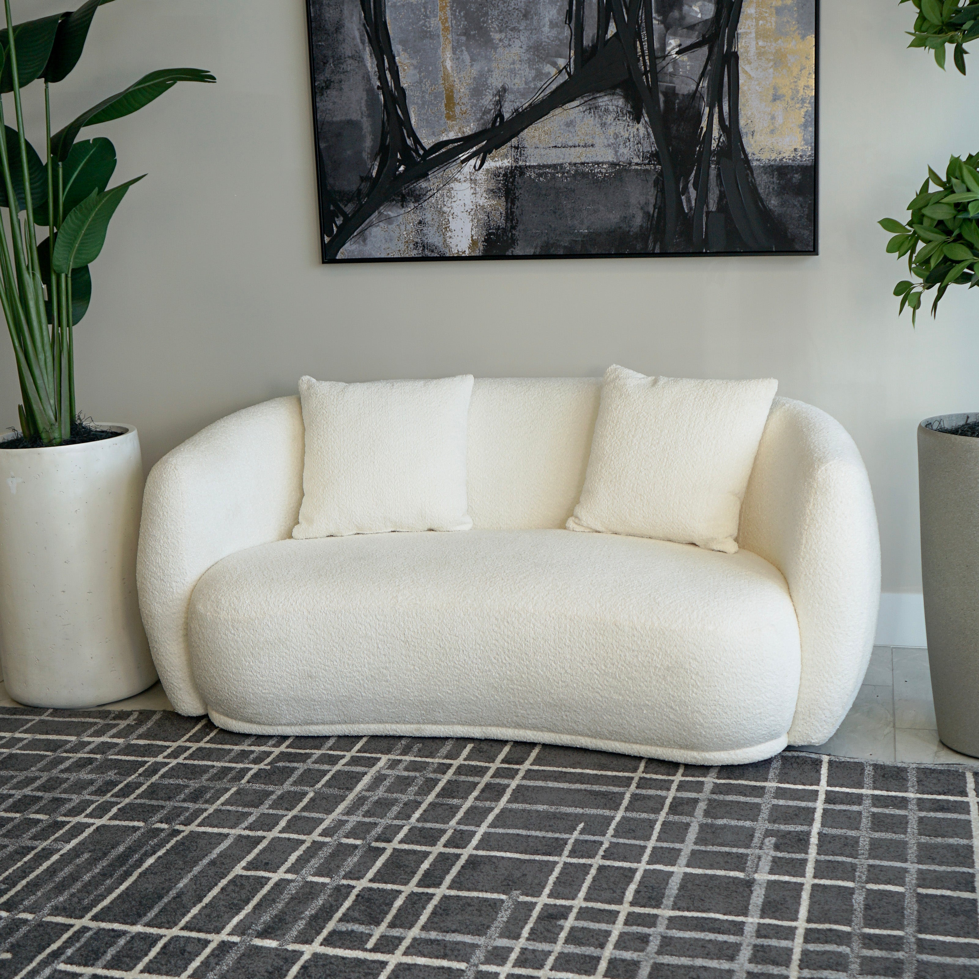 Diana Modern Curved Loveseat