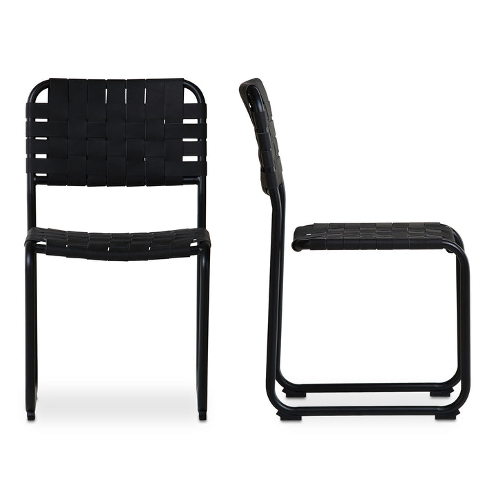 Moma - Leather Dining Chair (Set of 2) - Black