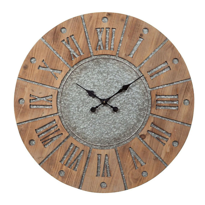 Ashley A8010076 Payson - Antique Gray/Natural - Wall Clock