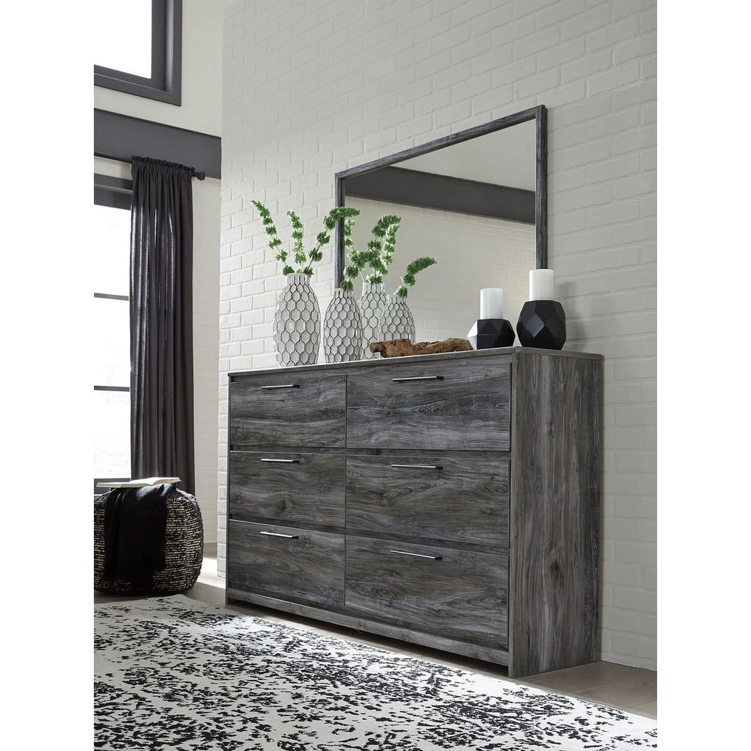 Ashley B221/31/36/46/57/54 Baystorm - Gray - 5 Pc. - Dresser, Mirror, Chest & Queen Panel Bed