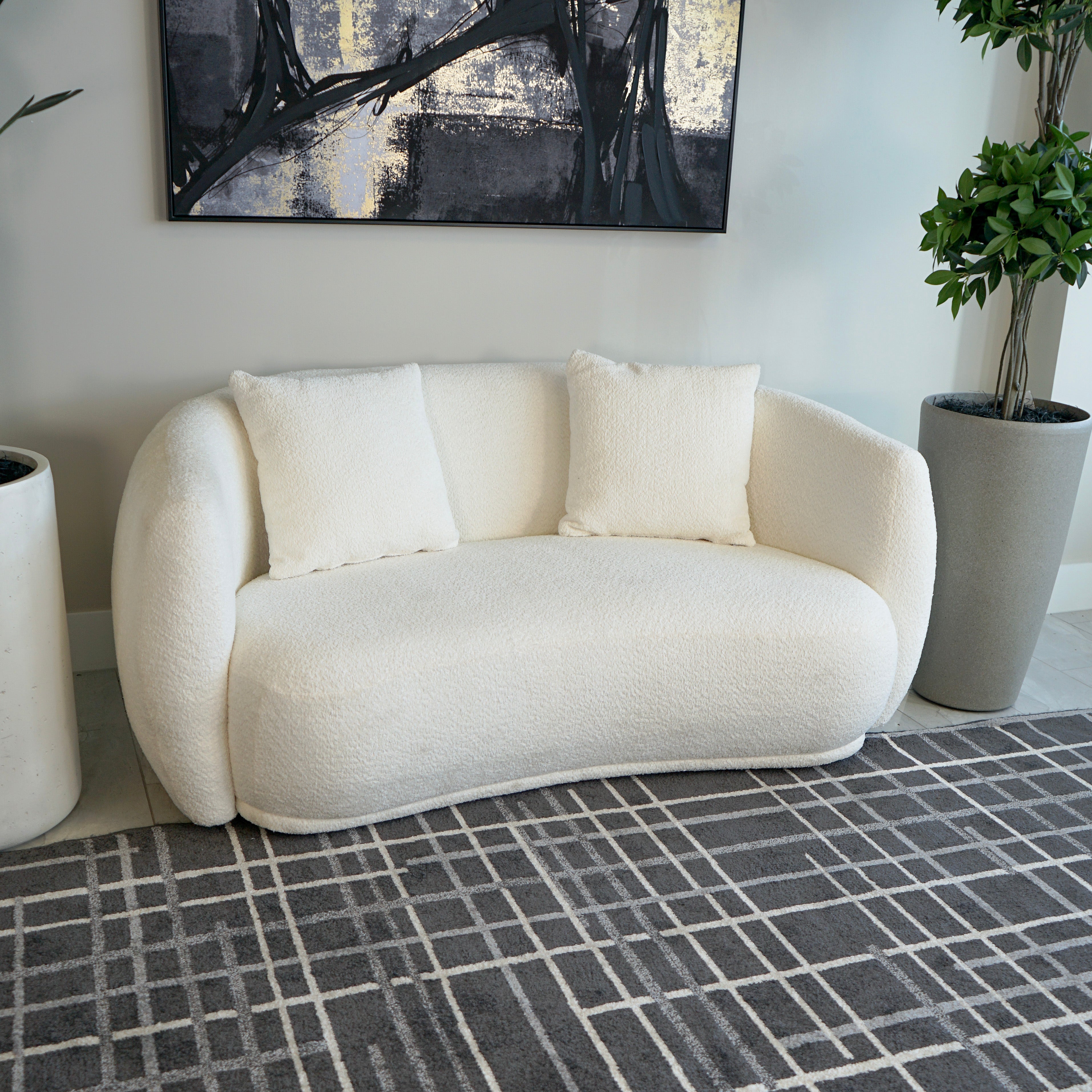 Diana Modern Curved Loveseat