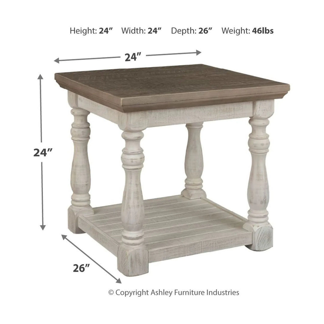 Ashley T814-3 Havalance - Gray/White - Rectangular End Table