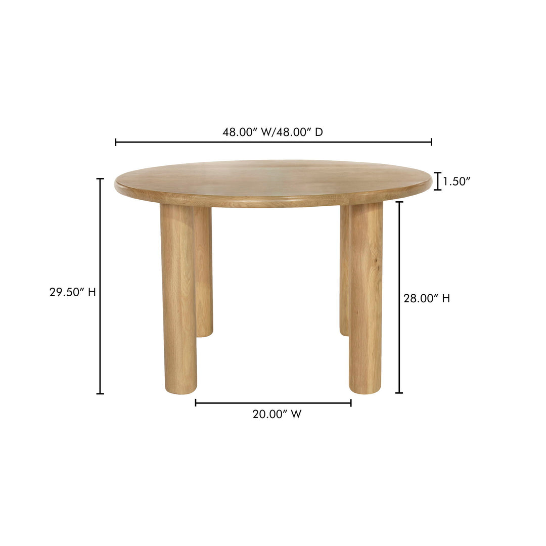 Milo - Round Dining Table - Natural Solid Oak