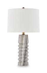 Desmont - Marble Table Lamp - White / Beige / Gray