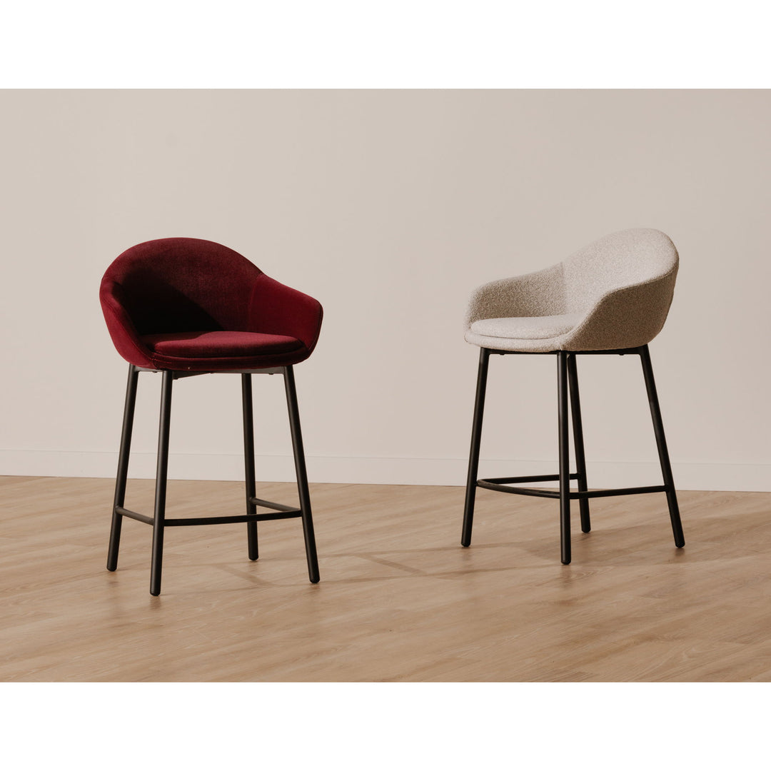 Emily - Counter Stool - Wine Velvet