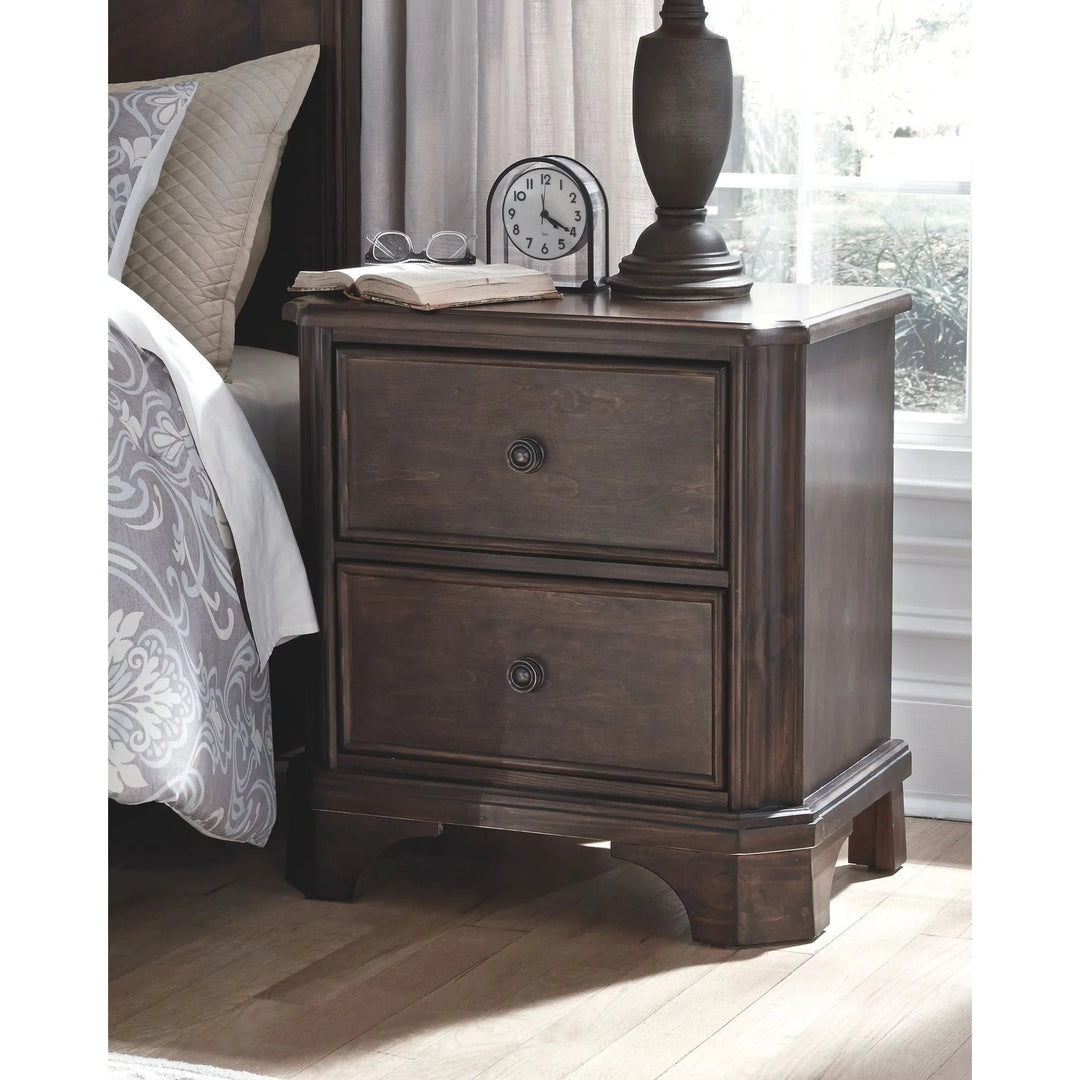 Ashley B517/31/36/46/58/56S/99/92(2) Adinton - Brown - 8 Pc. - Dresser, Mirror, Chest, King Panel Bed with 2 Storage Drawers & 2 Nightstands