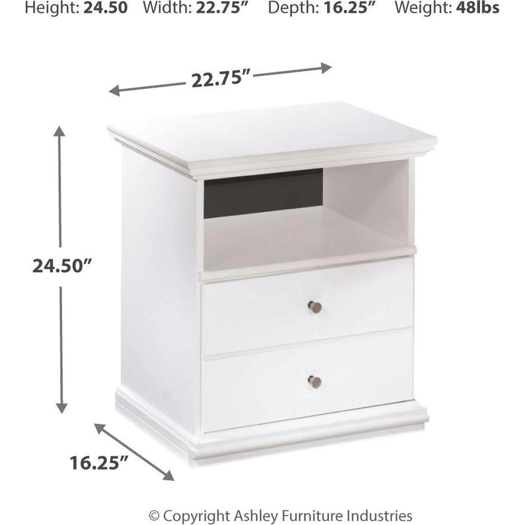 Ashley B139/31/36/53/91(2) Bostwick Shoals - White - Dresser, Mirror, Twin Panel Headboard & 2 Nightstands