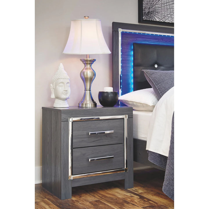 Ashley B214/31/36/46/58/56S/97/92(2) Lodanna - Gray - 8 Pc. - Dresser, Mirror, Chest, King Panel Bed with 2 Storage Drawers & 2 Nightstands