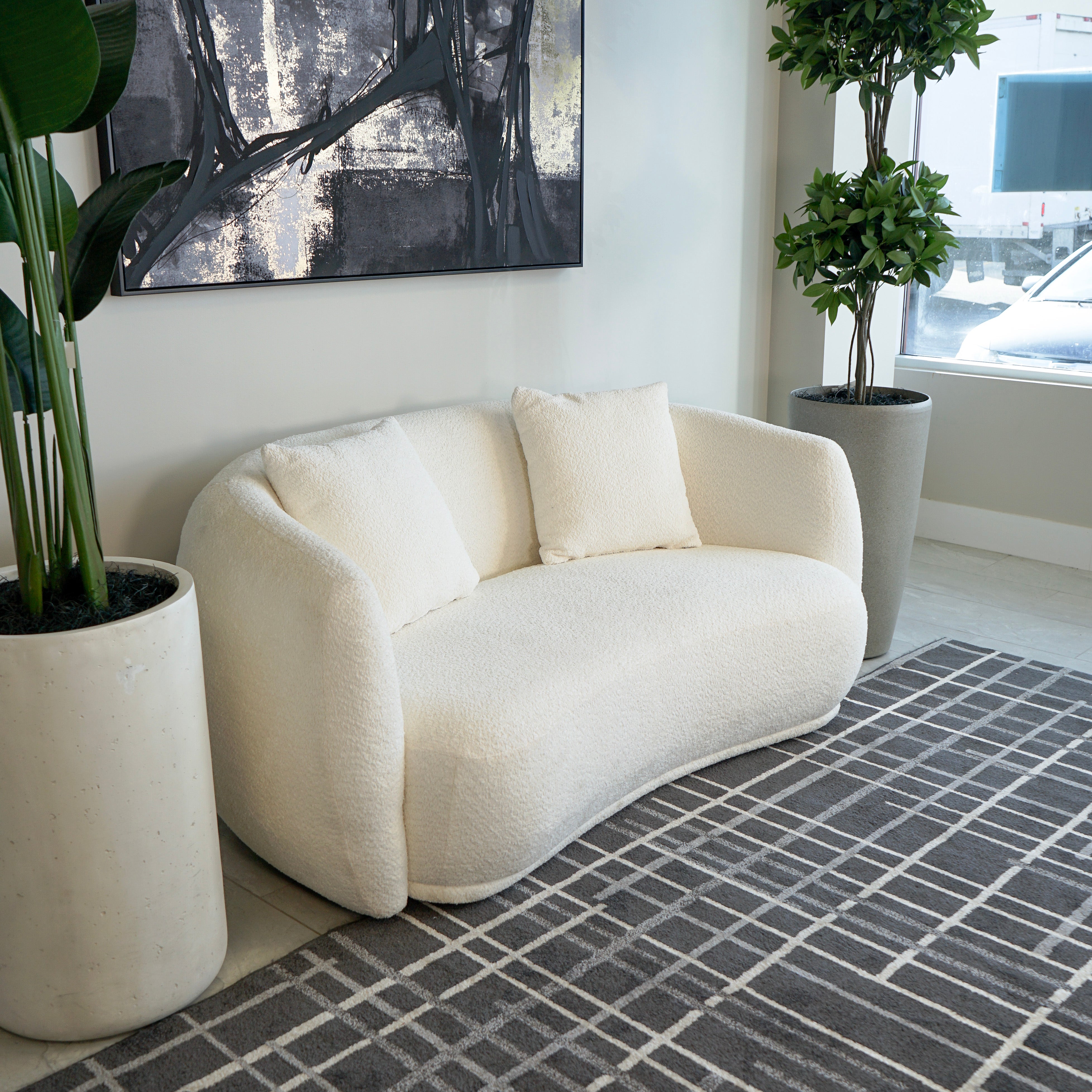 Diana Modern Curved Loveseat