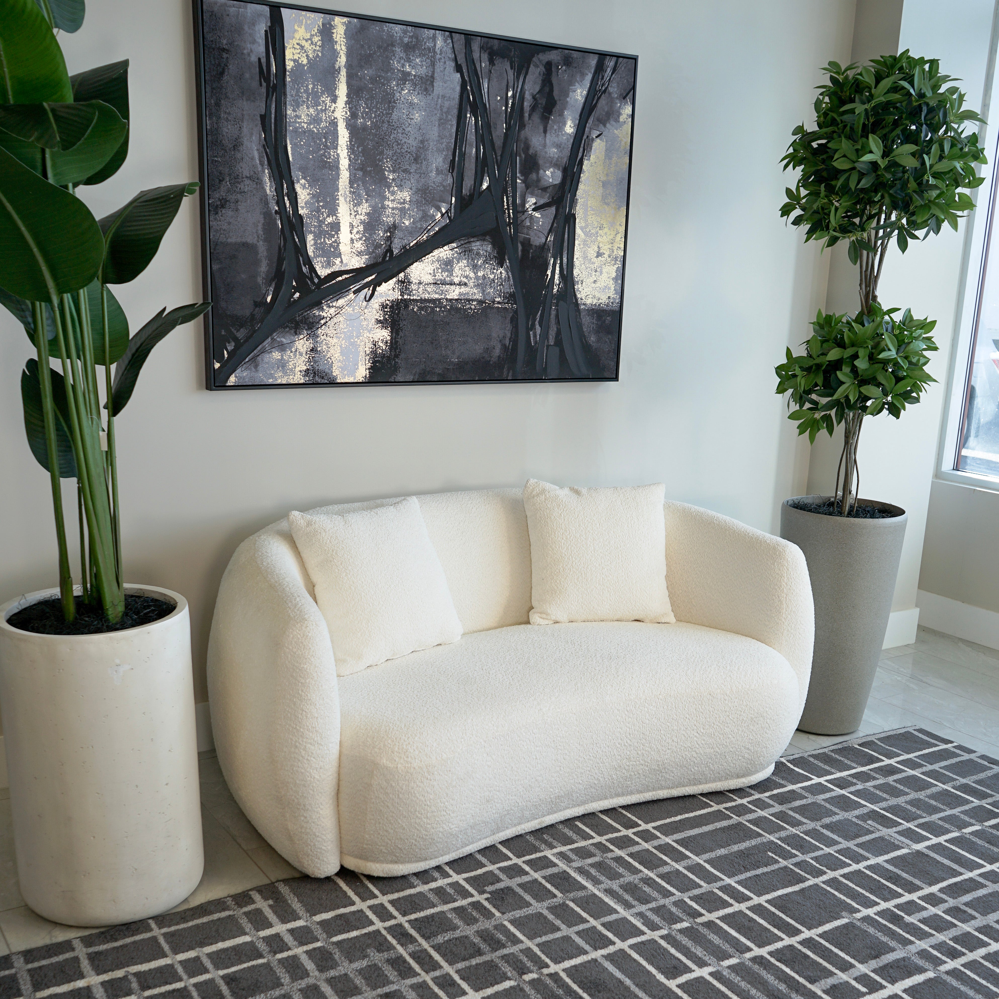 Diana Modern Curved Loveseat