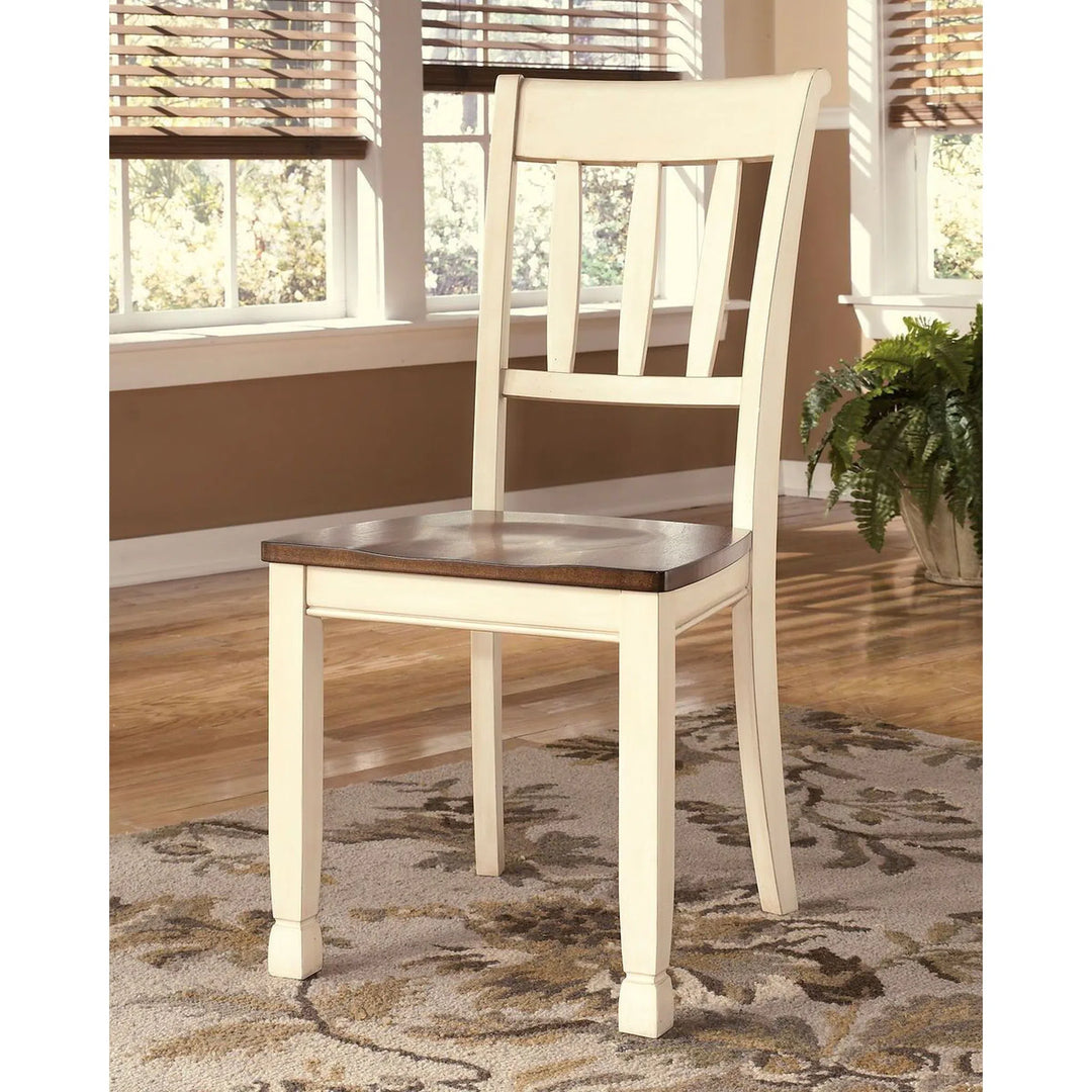 Ashley D583/25/02(4)/00 Whitesburg - Brown/Cottage White - 6 Pc - RECT DRM Table, 4 Side Chairs & Bench