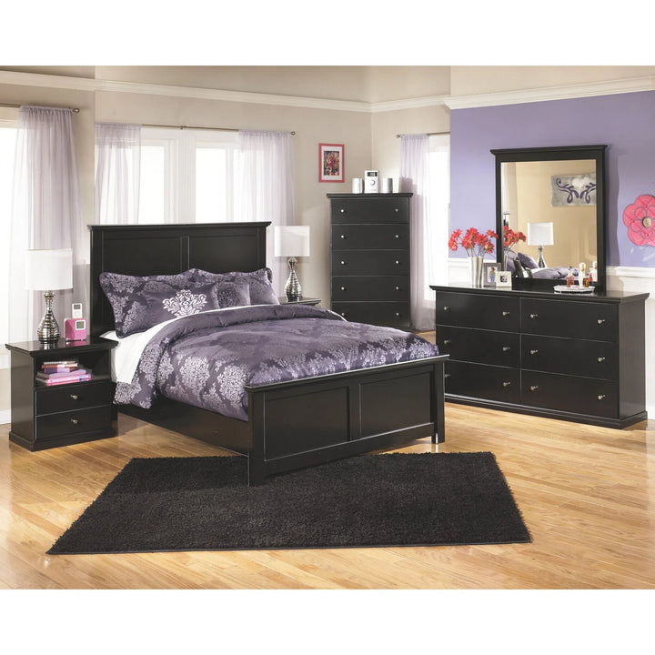 Ashley B138/31/36/46/87/84/86/91(2) Maribel - Black - 8 Pc. - Dresser, Mirror, Chest, Full Panel Bed & 2 Nightstands