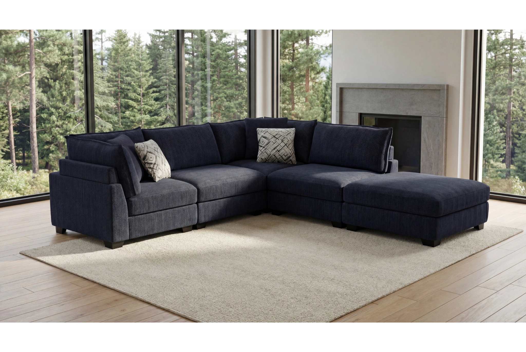Delta Modular Sectional – 5PC Onyx Black