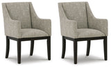 Burkhaus - Beige / Dark Brown - Dining Uph Arm Chair