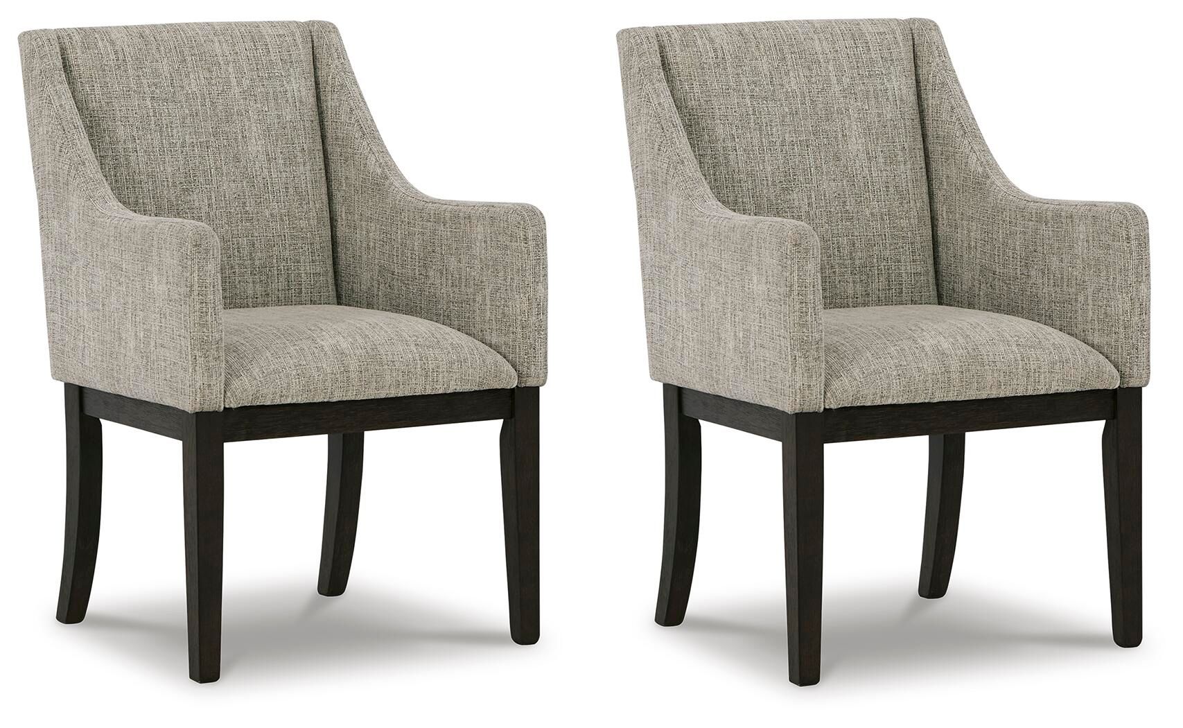 Burkhaus - Beige / Dark Brown - Dining Uph Arm Chair