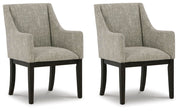 Burkhaus - Beige / Dark Brown - Dining Uph Arm Chair
