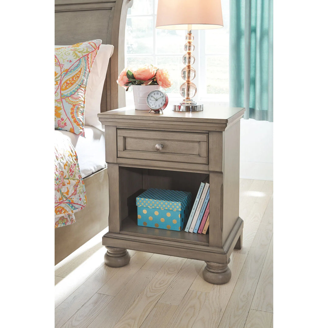 Lettner - One Drawer Night Stand - Light Gray