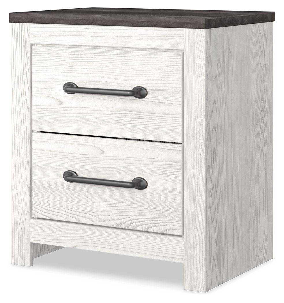Gerridan - Two Drawer Night Stand - White / Gray