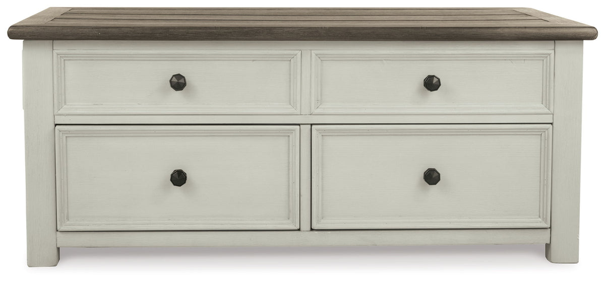 Bolanburg - Lift Top Cocktail Table - White / Brown / Beige