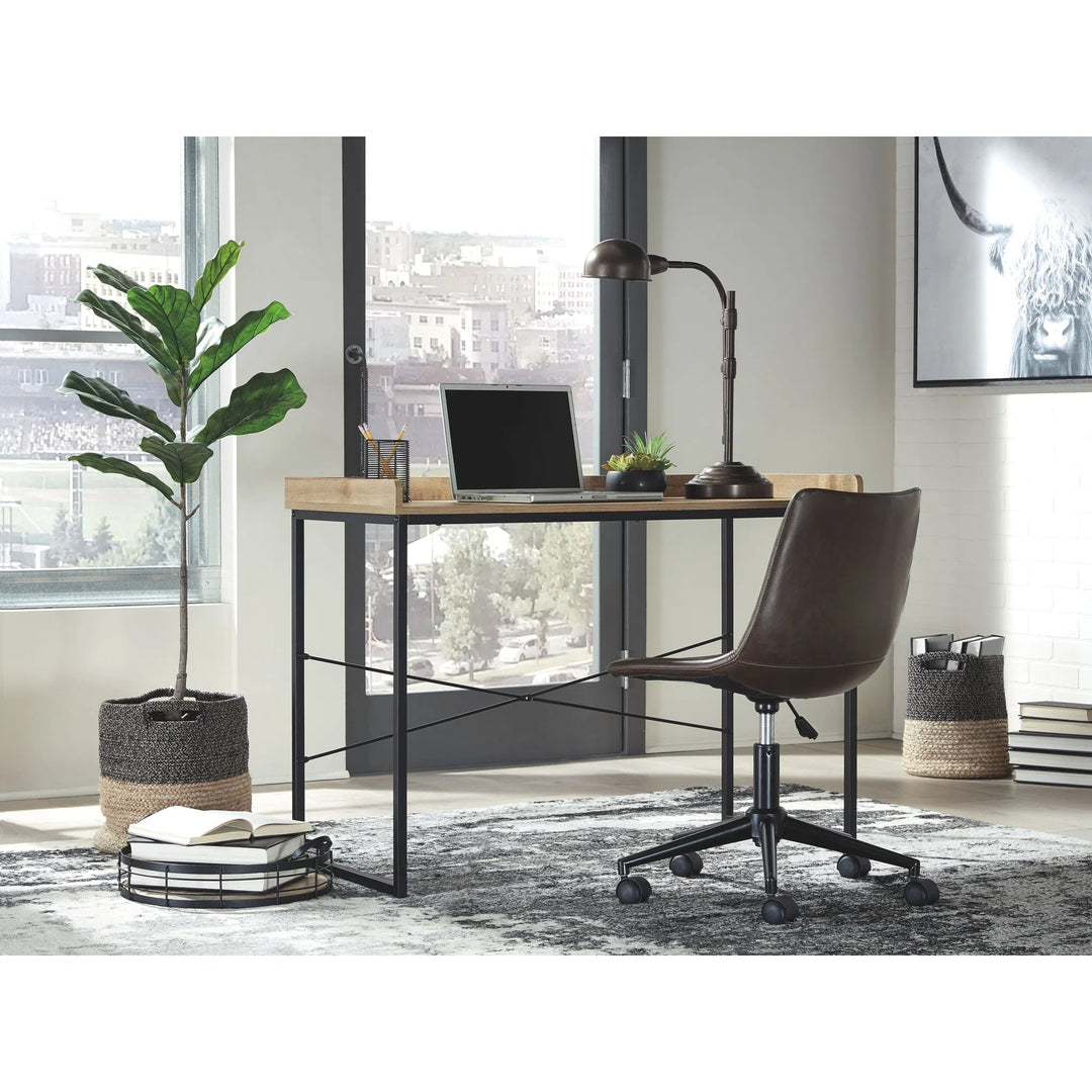 Ashley H320/10/H200-01 Gerdanet - Light Brown - Home Office Desk with Swivel Chair