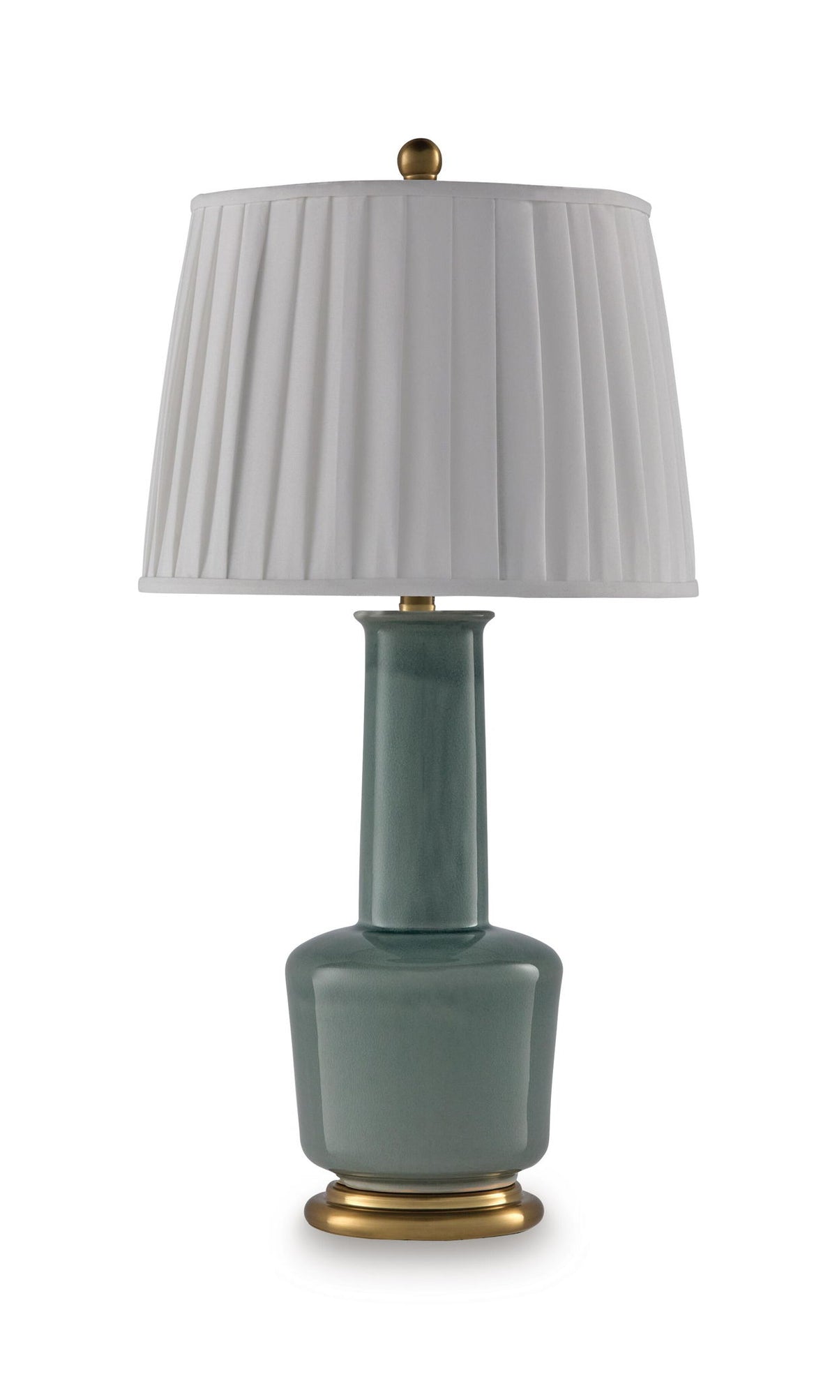 Webbington - Ceramic Table Lamp - Teal / Gold Finish