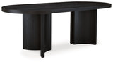 Rowanbeck - Oval Dining Room Table - Black