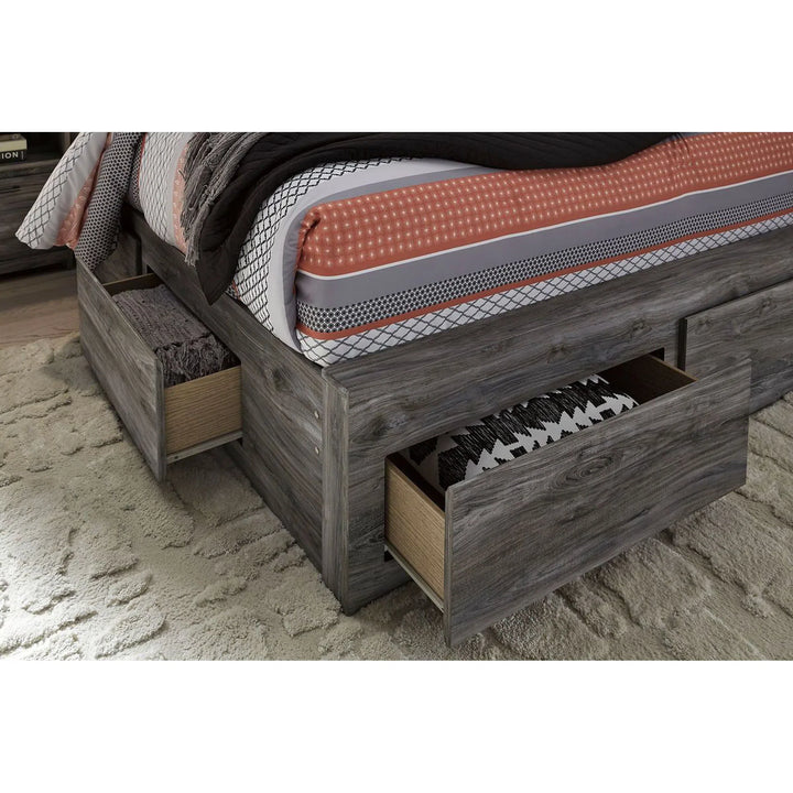 Ashley B221/57/54S/60(2)/B100-13 Baystorm - Gray - Queen Panel Storage Bed