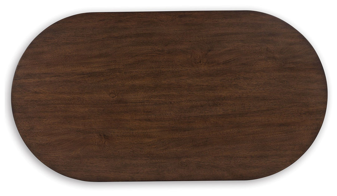 Korestone - Dark Brown - Oval Cocktail Table