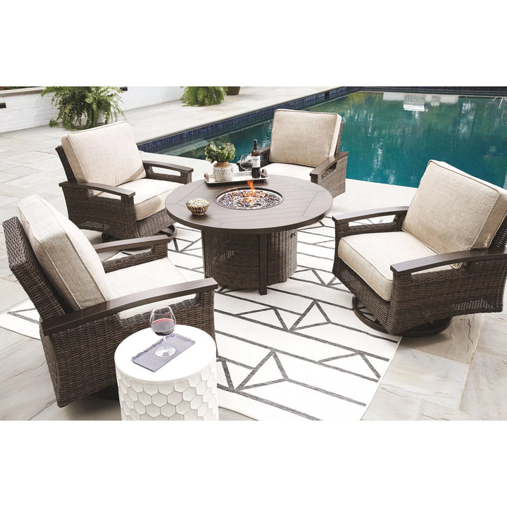 Ashley P750-776 Paradise Trail - Medium Brown - Round Fire Pit Table