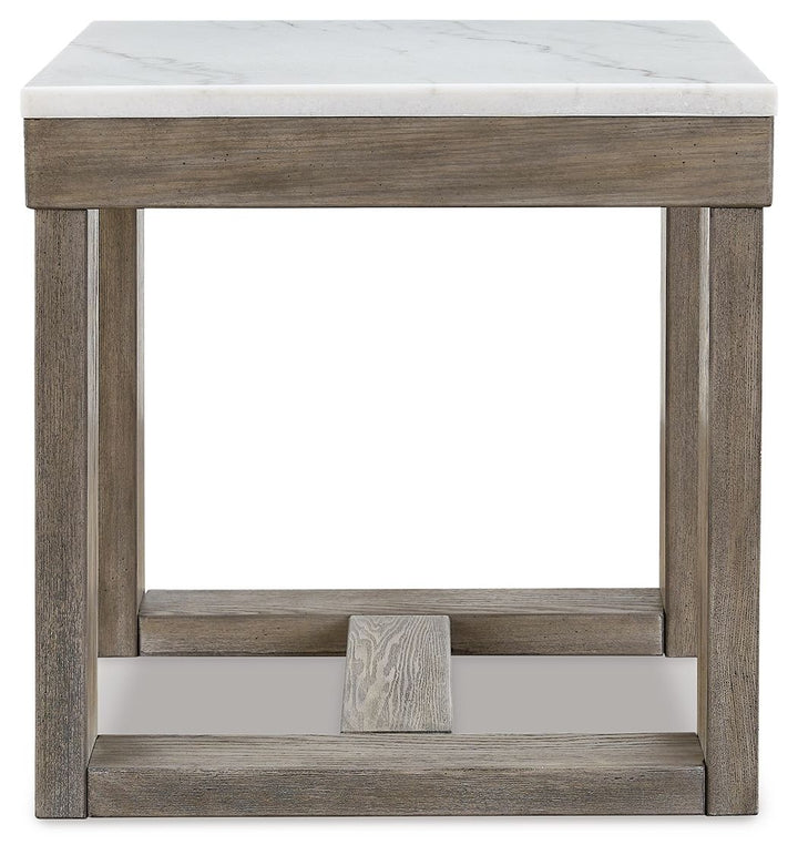 Loyaska - Brown / Ivory - Square End Table