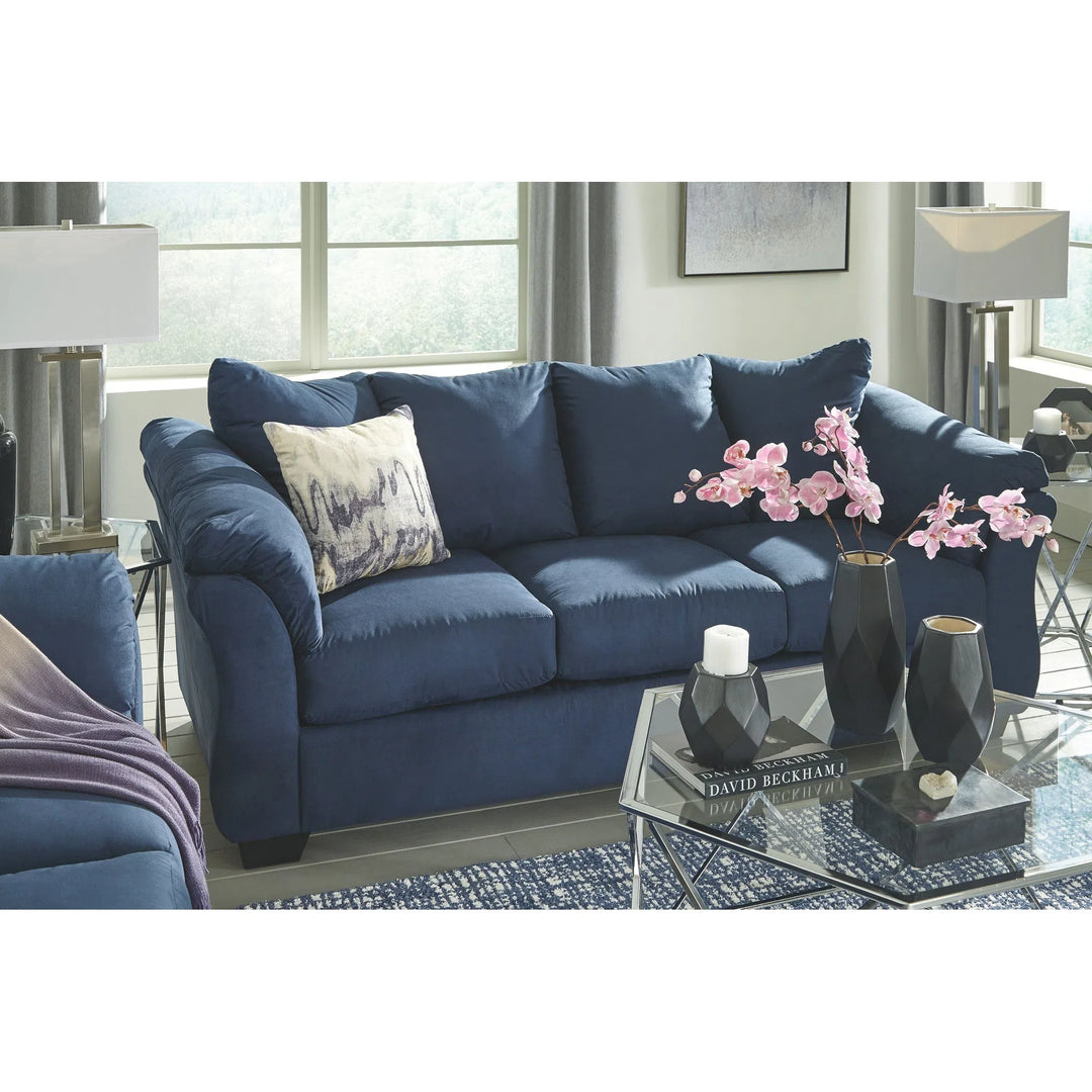 Ashley 75007 38 35 T015 13 Darcy Blue Sofa Loveseat