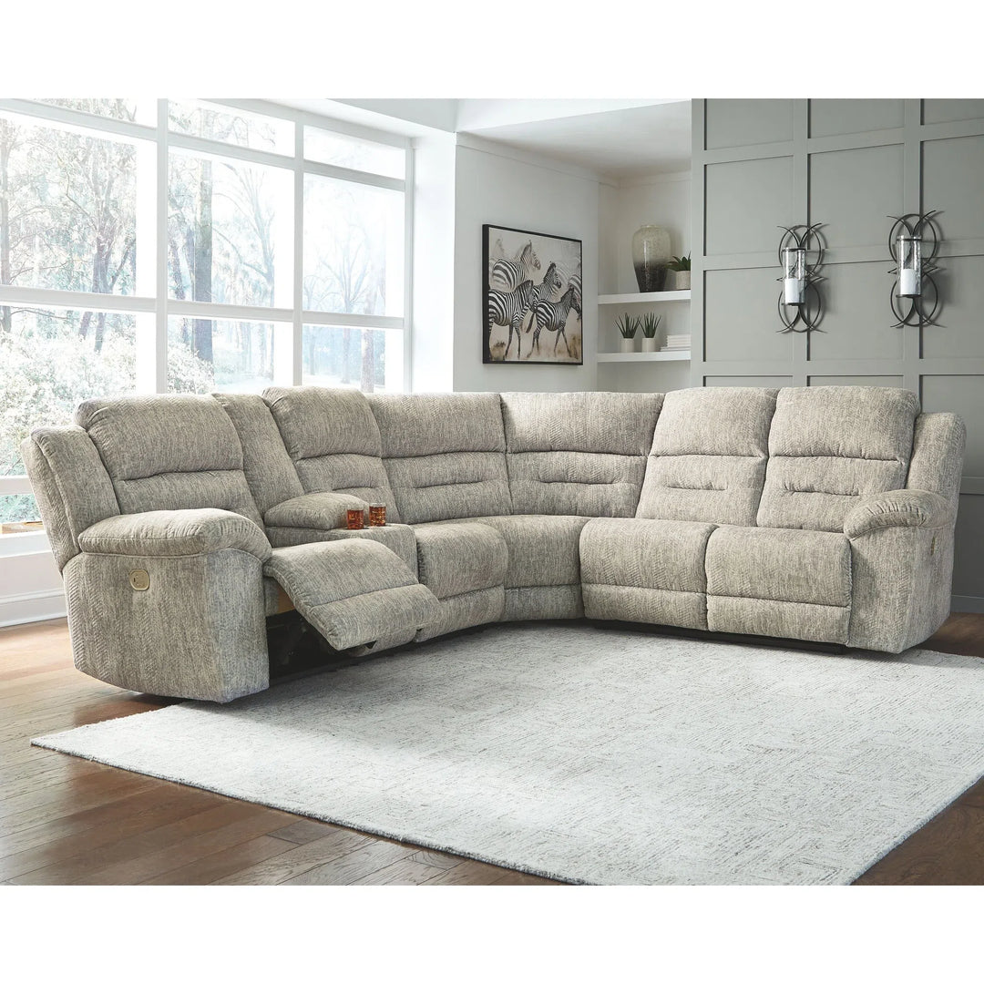Ashley 51802/01/75 Family Den - Pewter - 3 Pc. - Power Reclining Sectional