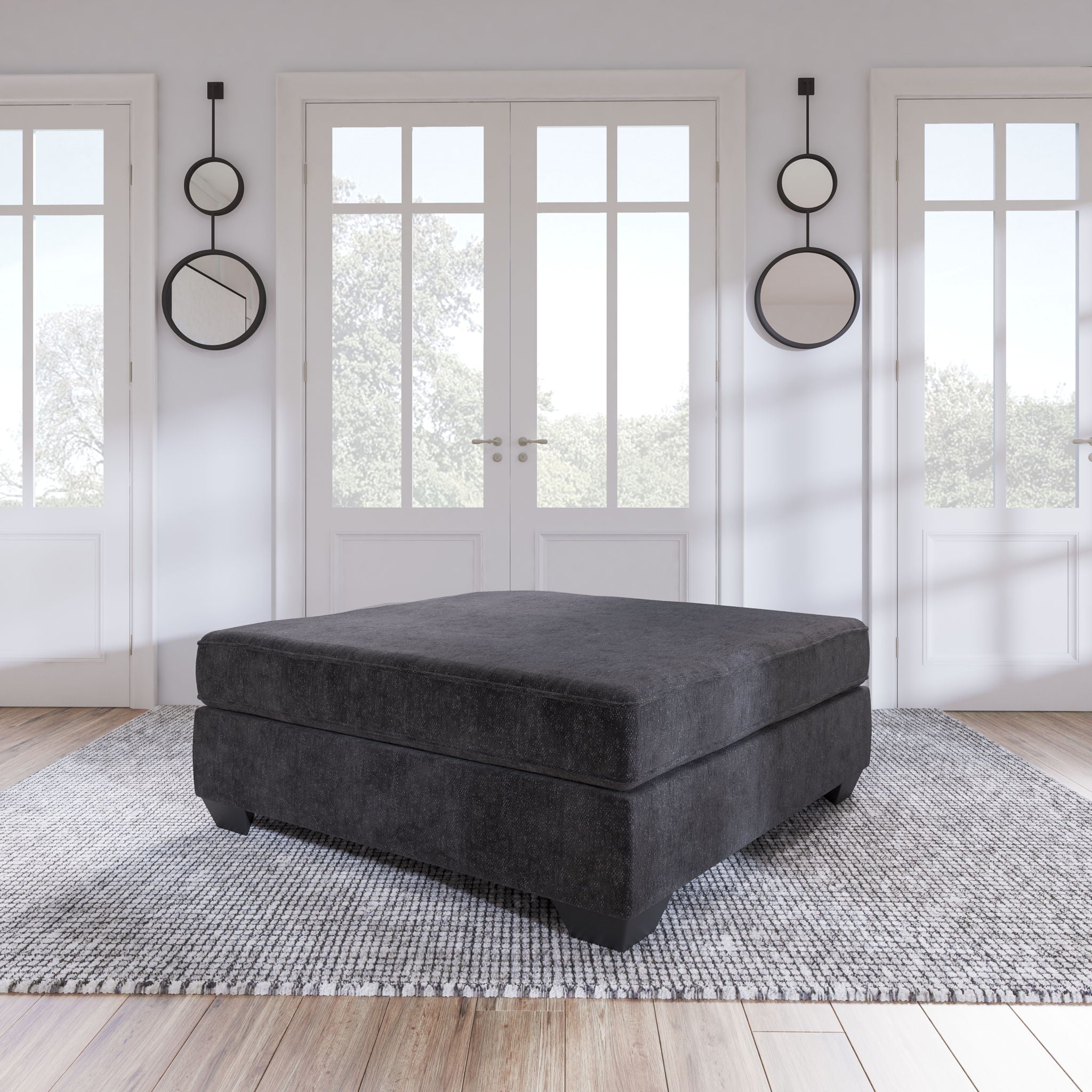 Lavernett - Oversized Accent Ottoman - Charcoal