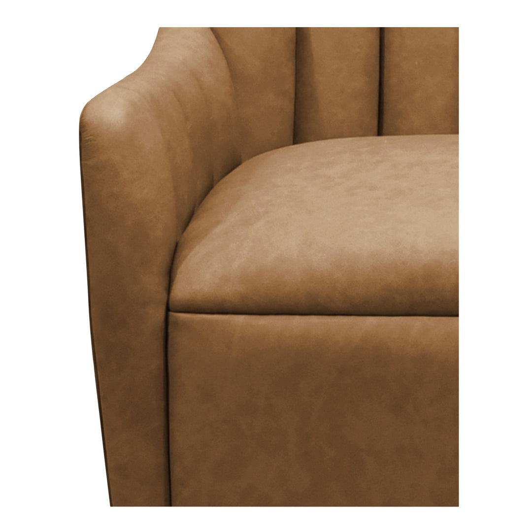 Bowie - Swivel Chair Leather - Tan