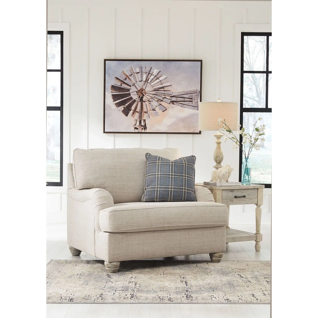 Ashley 27403/23/14 Traemore - Linen - Chair and a Half with Ottoman