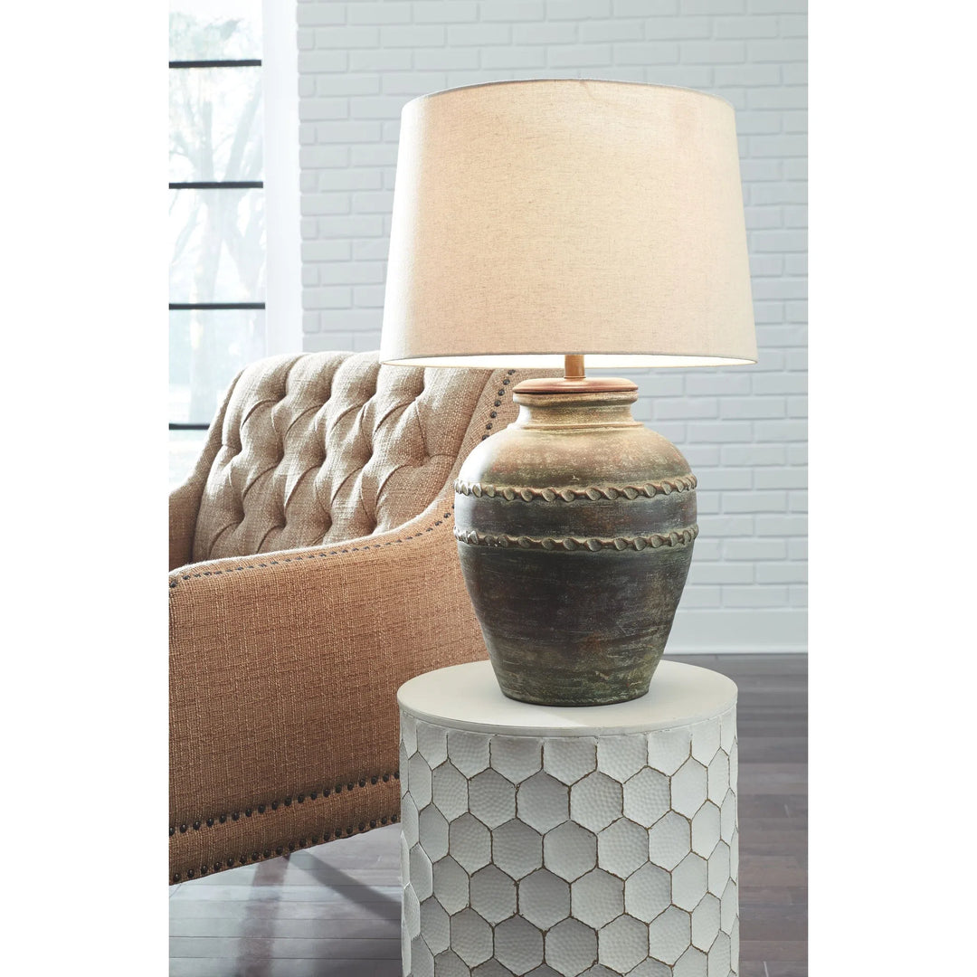 Ashley L100694 Mairead - Green - Terracotta Table Lamp (1/CN)