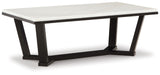 Fostead - Rectangular Cocktail Table - White / Espresso