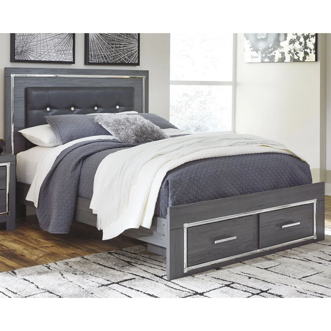 Ashley B214/57/54S/96 Lodanna - Gray - Queen Panel Bed with Storage