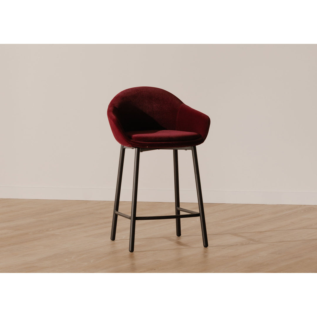 Emily - Counter Stool - Wine Velvet