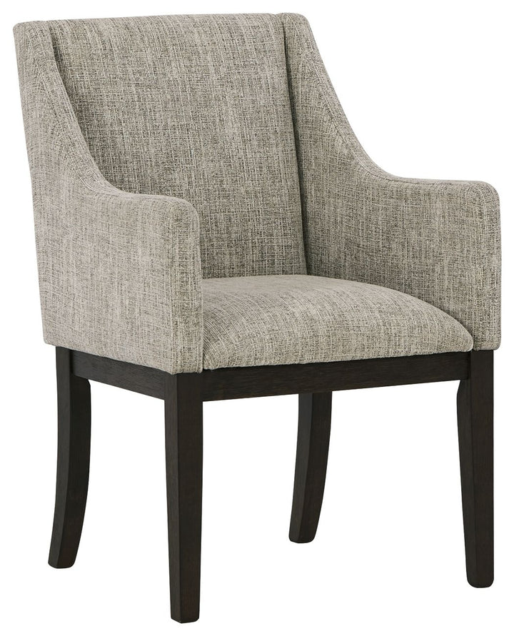 Burkhaus - Beige / Dark Brown - Dining Uph Arm Chair