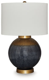 Adara - Metal Table Lamp - Blue / Gold Finish