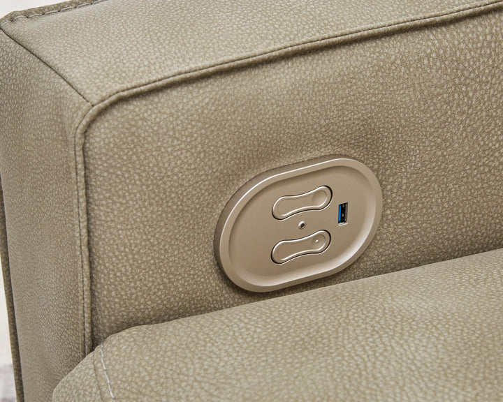 Next-Gen Durapella - Sand - Power Recliner / Adj Headrest - Fabric