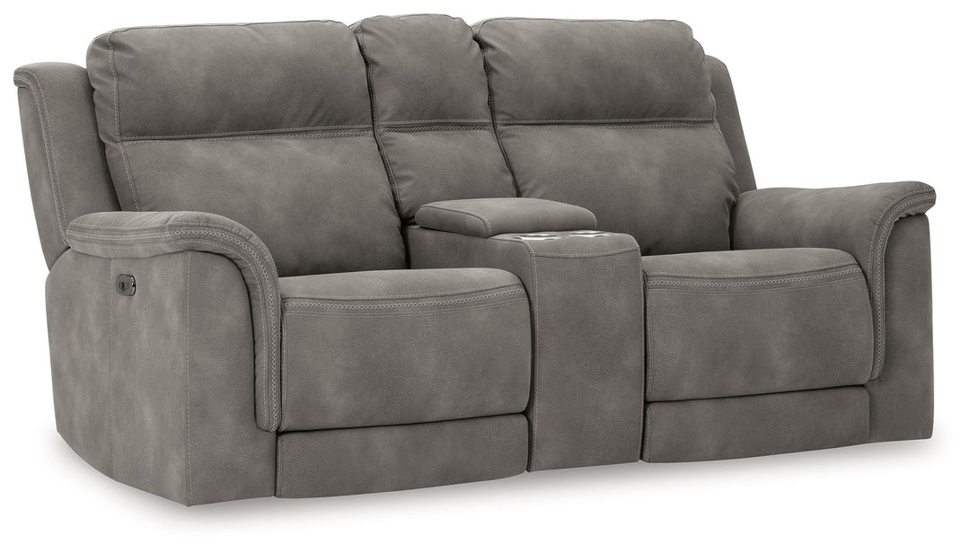 Next-Gen Durapella - Pwr Rec Loveseat/Con/Adj Hdrst - Microfiber - Slate