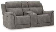 Next-Gen Durapella - Pwr Rec Loveseat/Con/Adj Hdrst - Microfiber - Slate