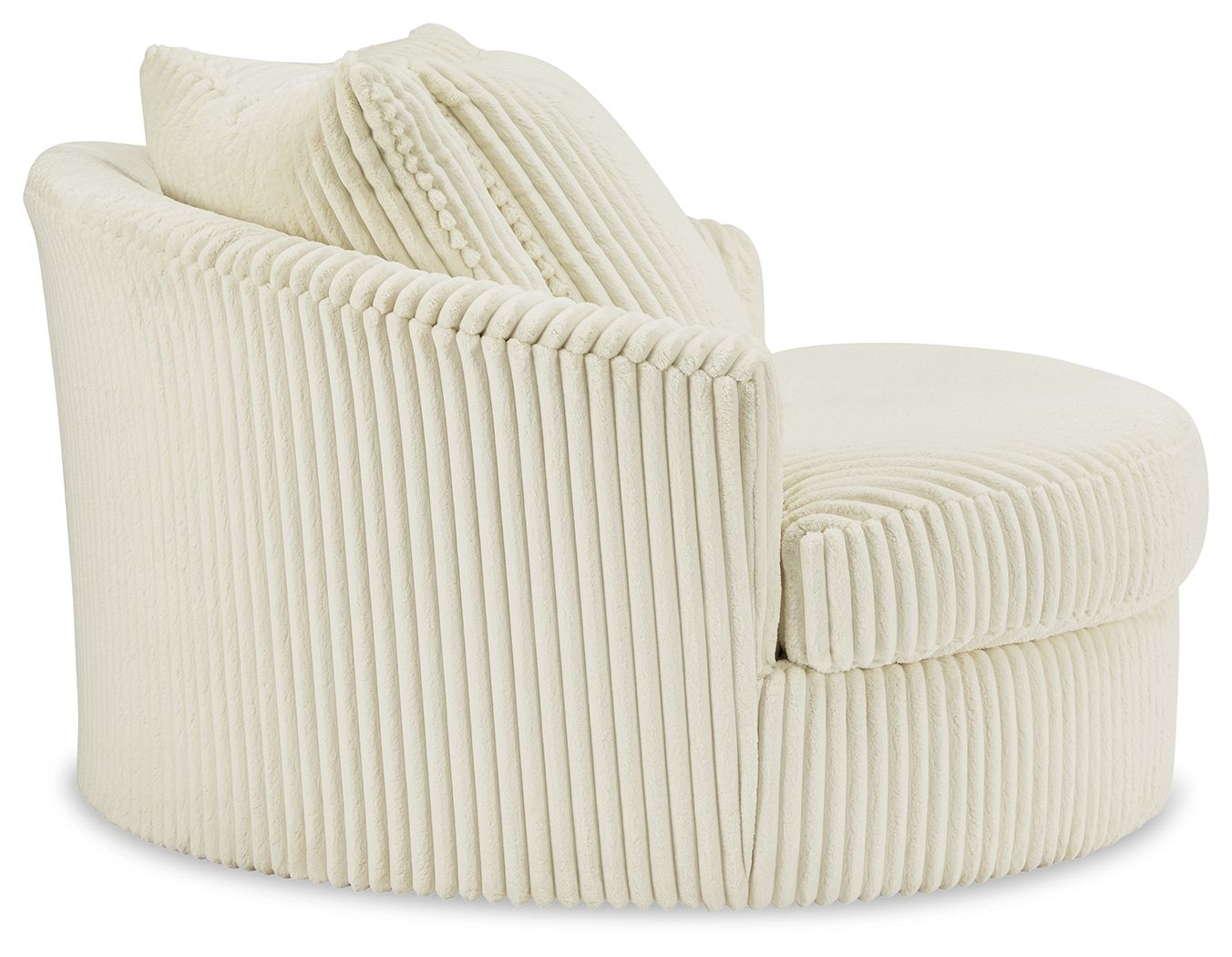 Lindyn - Oversized Swivel Accent Chair - Fabric - Ivory