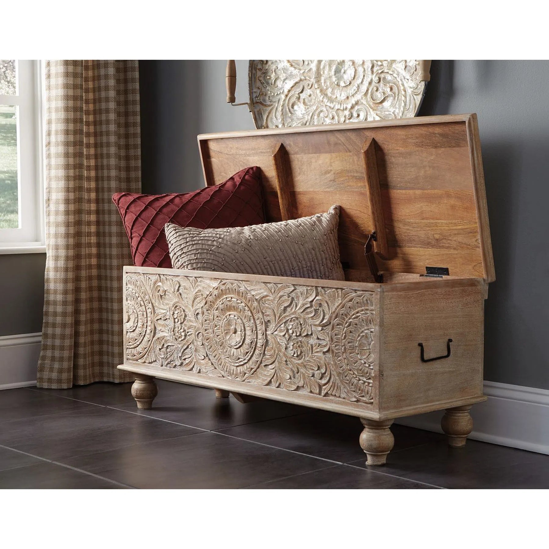 Ashley A4000039 Fossil Ridge Beige Storage Bench Fair Deal